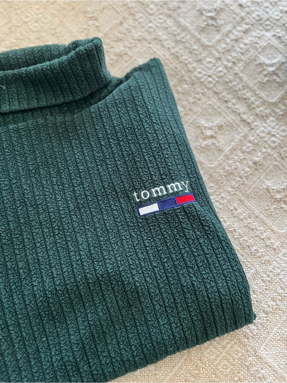 Vintage Tommy Hilfiger Green Turtleneck Sweater Size M - Picture 4 of 6